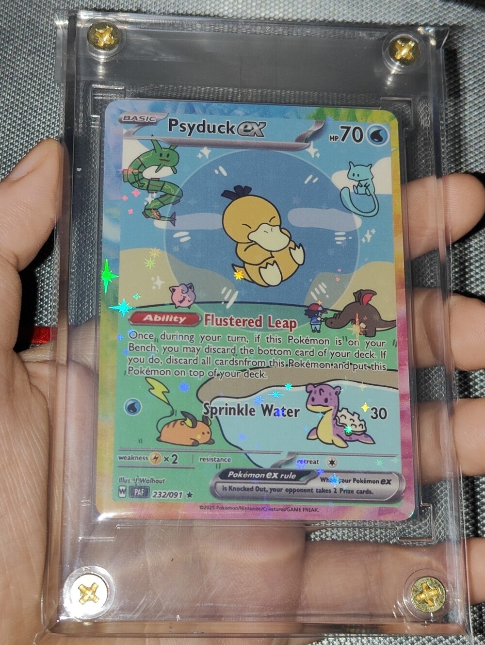 Psyduck Chibi Bubble holo display encased Pokémon Doujin Unofficial card Chinese